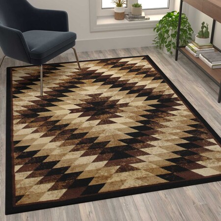 Flash Furniture Brown 5' x 7' Diamond Patterned Area Rug OKR-RG1106-57-BN-GG